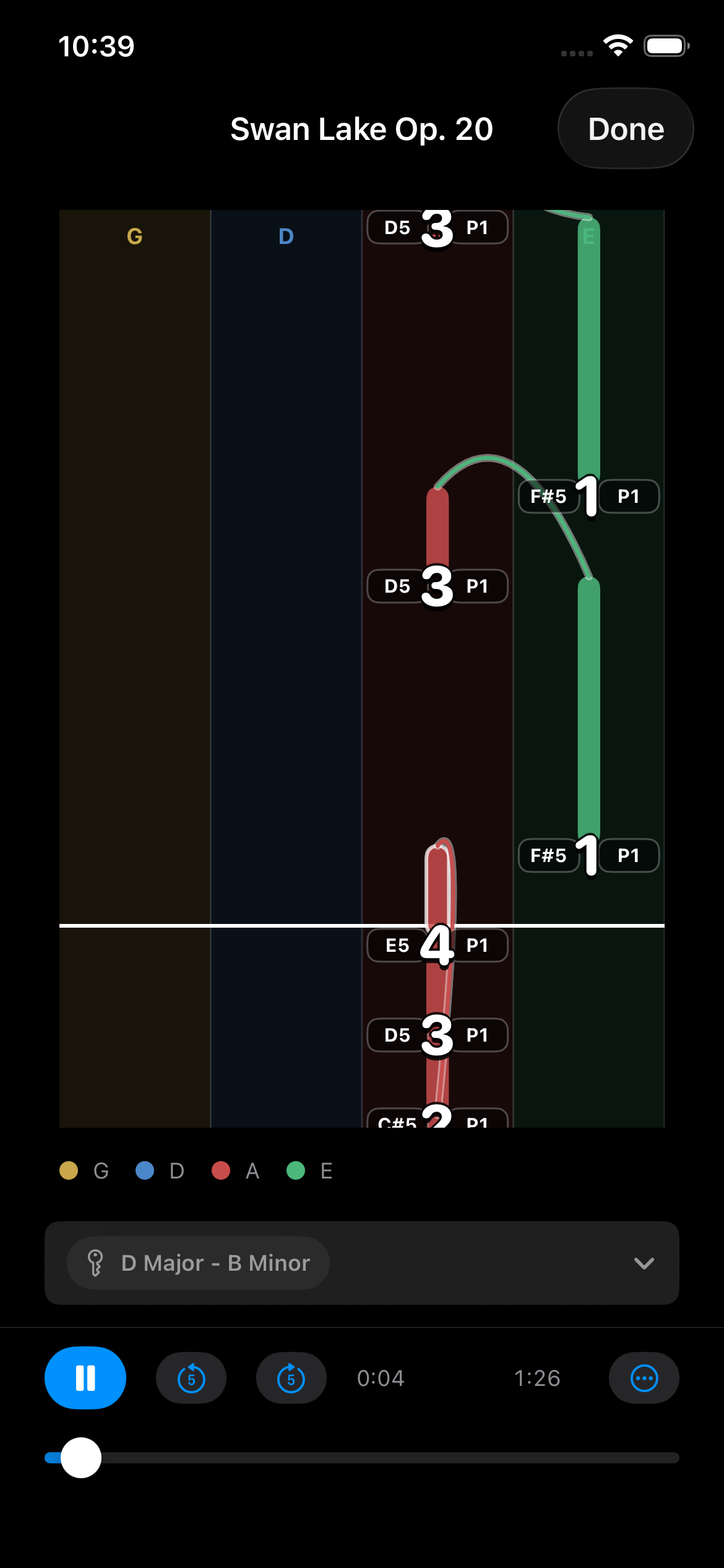 StringFlow player on iPhone