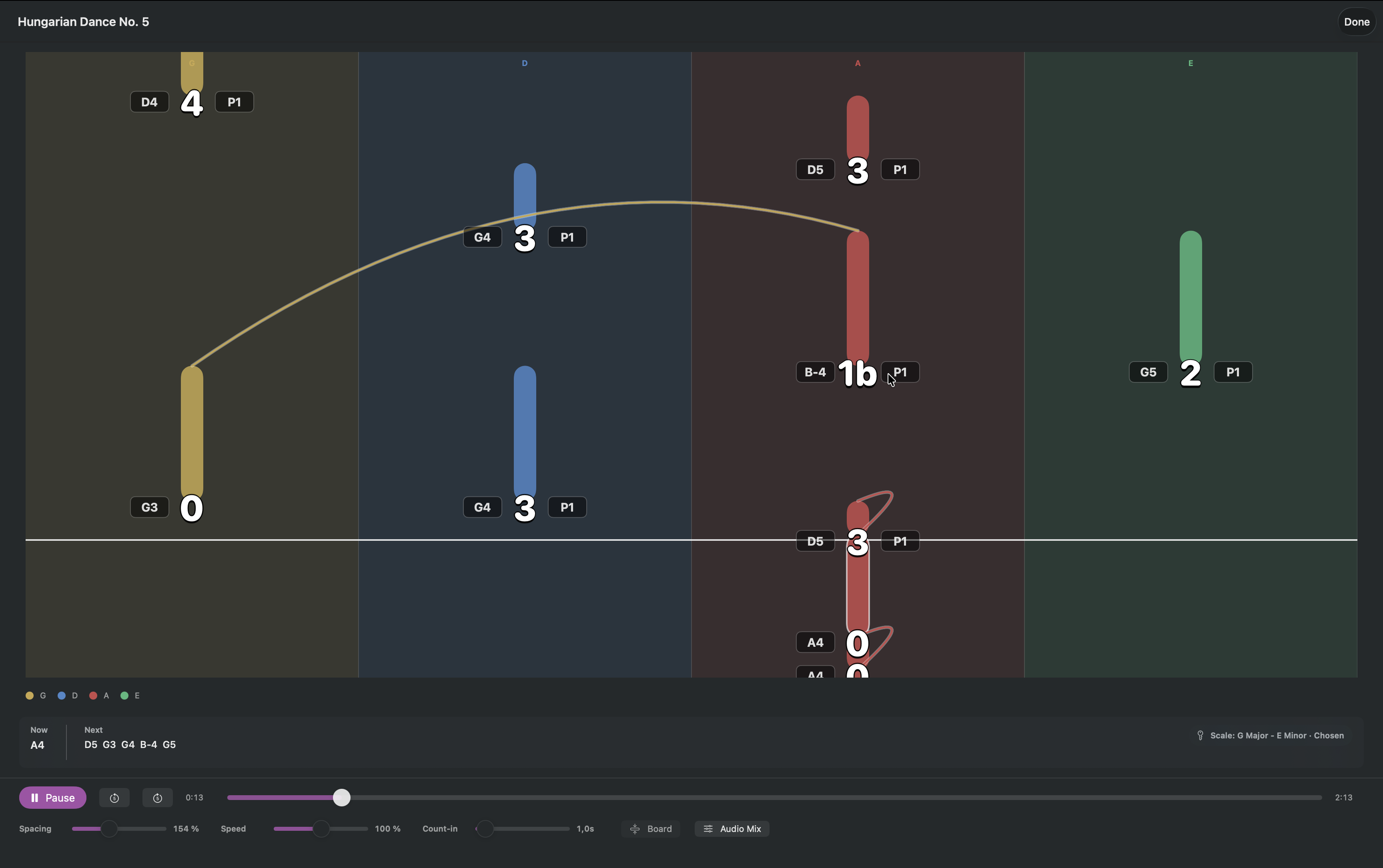 StringFlow falling-note player on Mac