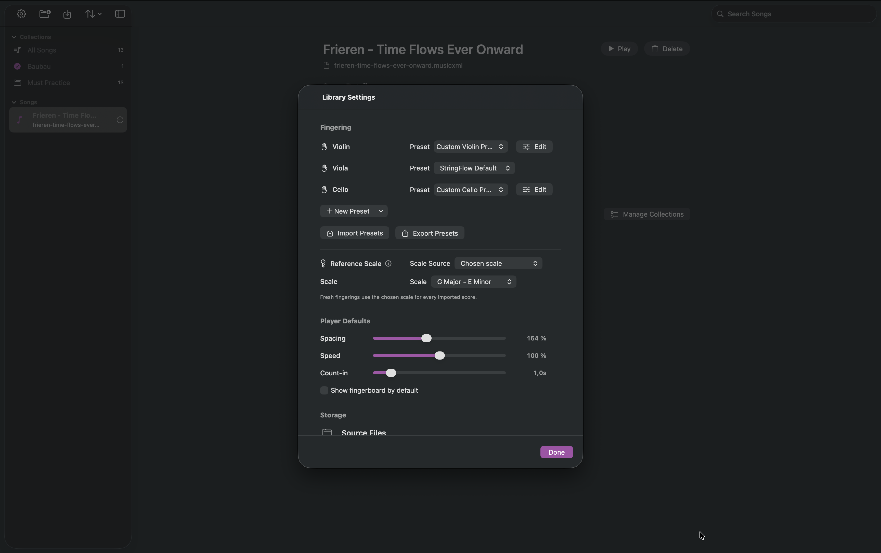 StringFlow settings on Mac